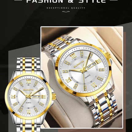 SUNKTA Orologio da Donna con Diamanti, Moda Creativa, Acciaio Impermeabile, Orologio al Quarzo Casual Luminoso con Bracciale platinumshop