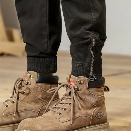 2025 New Multi-Pockets Spring Summer Cargo Pants Men Streetwear Zipper Leg Skinny Work Joggers Cotton Casual Tactical Trousers