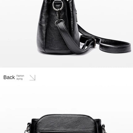 Women's Bags Retro Design Crossbody Bag Trend Quality PU Leather Bucket Shoulder Bags Small Handbags for Women PlatiNum