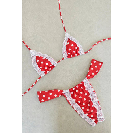 Nuovo Sexy Bikini Brasiliano con Inserti in Pizzo, Costume da Bagno Femminile con Stampa e Allacciatura al Collo, Biquini platinumshop