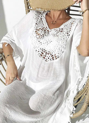 Abito Copricostume Estivo da Donna con Scollo Quadrato, Protezione Solare, Vestibilità Ampia, Traforato, per Spiaggia e Vacanze platinumshop