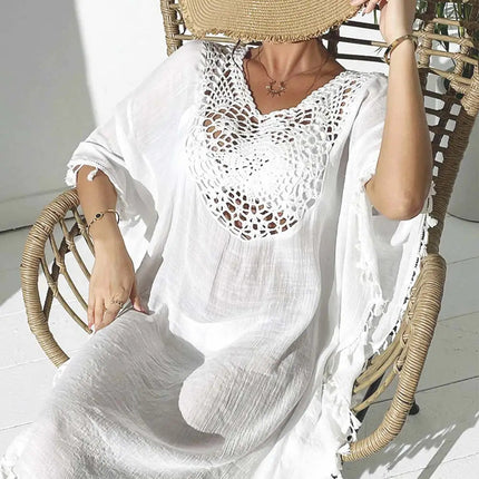 Abito Copricostume Estivo da Donna con Scollo Quadrato, Protezione Solare, Vestibilità Ampia, Traforato, per Spiaggia e Vacanze platinumshop