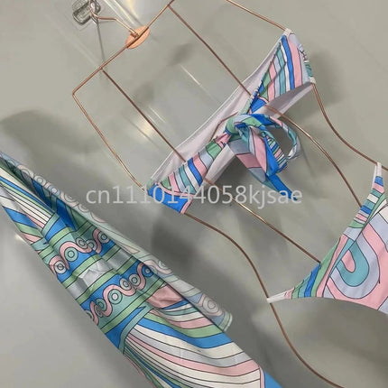 Costumi da bagno di lusso da donna con foulard, set bikini con foulard, abbigliamento da spiaggia platinumshop