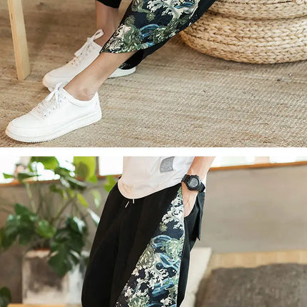 Pantaloncini Estivi da Spiaggia per Uomo, Nuova Stampa Hawaiana, Comodi Pantaloni a Tre Quarti in Cotone Traspirante, Moda Casual Maschile