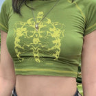 Y2K nero dolce ragazza slim stampa teschio divertente grafica vintage vestiti crop top E-girl