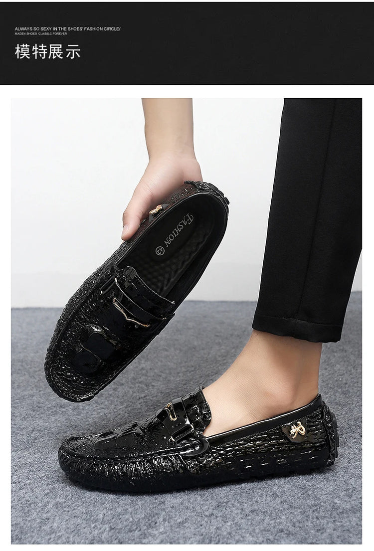 Scarpe Italiane Formali da Uomo, Mocassini in Pelle Fatti a Mano, Scarpe Casual Eleganti Slip-on, Comode Calzature di Lusso per Uomo