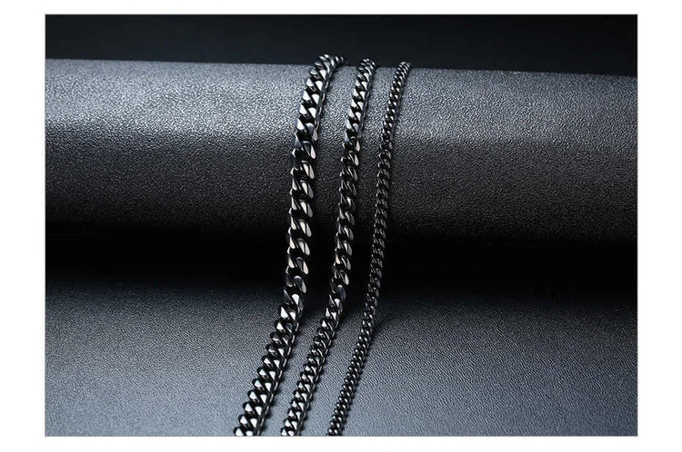 3-11MM Classic Cuban Chain Necklace for Men Women,Silver Black Gold Grey Color Stainless Steel Chains,Basic Punk Jewelry Gift PlatiNum