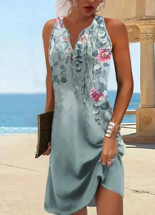 Abiti Estivi da Donna alla Moda, Vestiti Bohémien Senza Maniche, Copricostume con Scollo a V, Abito Copricostume da Spiaggia platinumshop