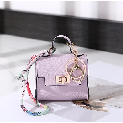 Brand Fashion Coin Purse Luxury Simple Flip Small Bag High-end Bag Pendant Exquisite Lock Silk Scarf Mini Lipstick Headphone Bag PlatiNum
