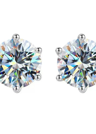 Orecchini a lobo QMSHR con moissanite da 0,5-2 carati, placcati oro giallo 18K, in argento 925, per matrimonio, gioielli da donna e uomo con certificato GRA platinumshop