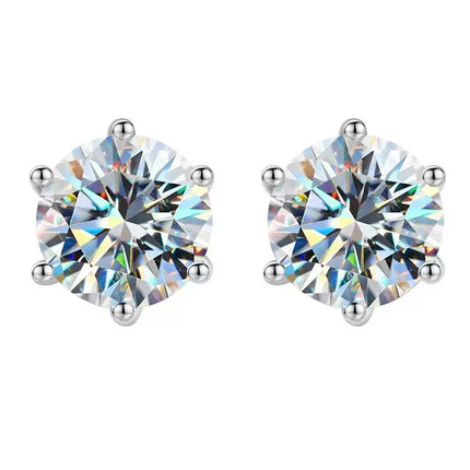 Orecchini a lobo QMSHR con moissanite da 0,5-2 carati, placcati oro giallo 18K, in argento 925, per matrimonio, gioielli da donna e uomo con certificato GRA platinumshop