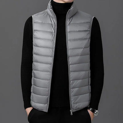 Men' Sleeveless Vest Jackets Winter Fashion Male Cotton-Padded Vest Coats Men Stand Collar Warm Waistcoats Clothing