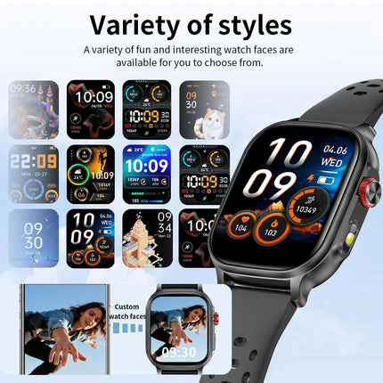 2026New Smart Watch Fitness Clock Men 2.01" AMOLED Screen 1400mAh 130+ Days Battery Life Flashlight Call Waterproof Smartwatches