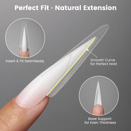 Original YOKEFELLOW Sandwich Dual Nail Form Short Stiletto Nail Extension Form 240pcs Top Form Bottom Form For Quick Nail Extensions IM222