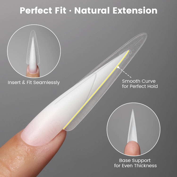 Original YOKEFELLOW Sandwich Dual Nail Form Short Stiletto Nail Extension Form 240pcs Top Form Bottom Form For Quick Nail Extensions IM222