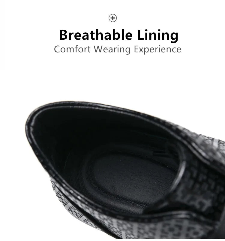 High-Quality Men Skateboard Shoes 2025 Fashion Large Size 46 Men's Leather Casual Shoes High Top Print Designer Luxury Shoes Man