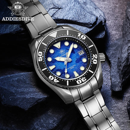 ADDIESDIVE Watches For Men Sapphire Luxury NH35 Mechanical Wristwatch 200m Waterproof Ceramic Bezel BGW9 Luminous Diving Watch