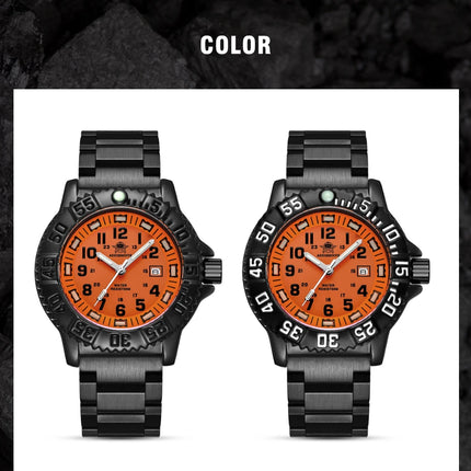 ADDIESDIVE 44mm Men's  Wrist Watch 50m Water Resistant Large Luminous Dial Date Display Stainless Steel Men's Quartz Watch