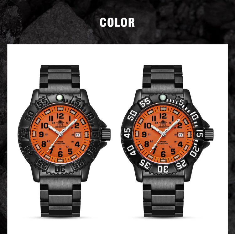 ADDIESDIVE 44mm Men's  Wrist Watch 50m Water Resistant Large Luminous Dial Date Display Stainless Steel Men's Quartz Watch