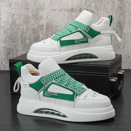 High top White Sneakers Best selling Mens Sneakers With Anti slip Wear resistant Properties Increasing Height by 6 Centimeters