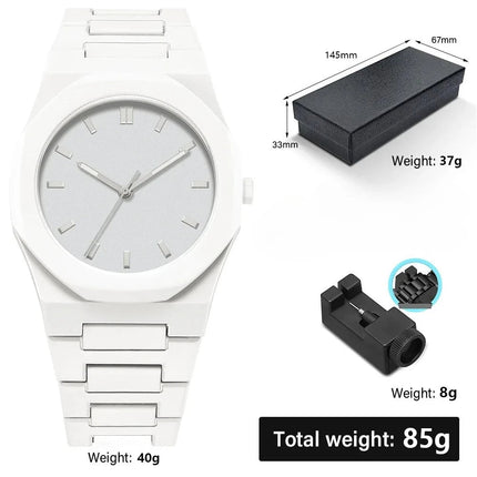 Orologio al quarzo dal design minimalista per uomo, casual, leggero, cinturino in plastica, impermeabile, sportivo, da lavoro, orologio creativo da uomo platinumshop