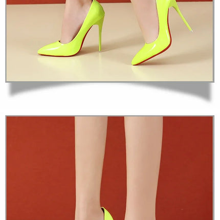 2024 Scarpe da donna Tacchi alti rossi Décolleté sexy con punta a punta 12 cm Scarpe da abito da sposa Colore nero nudo Tacchi alti con fondo in gomma rossa