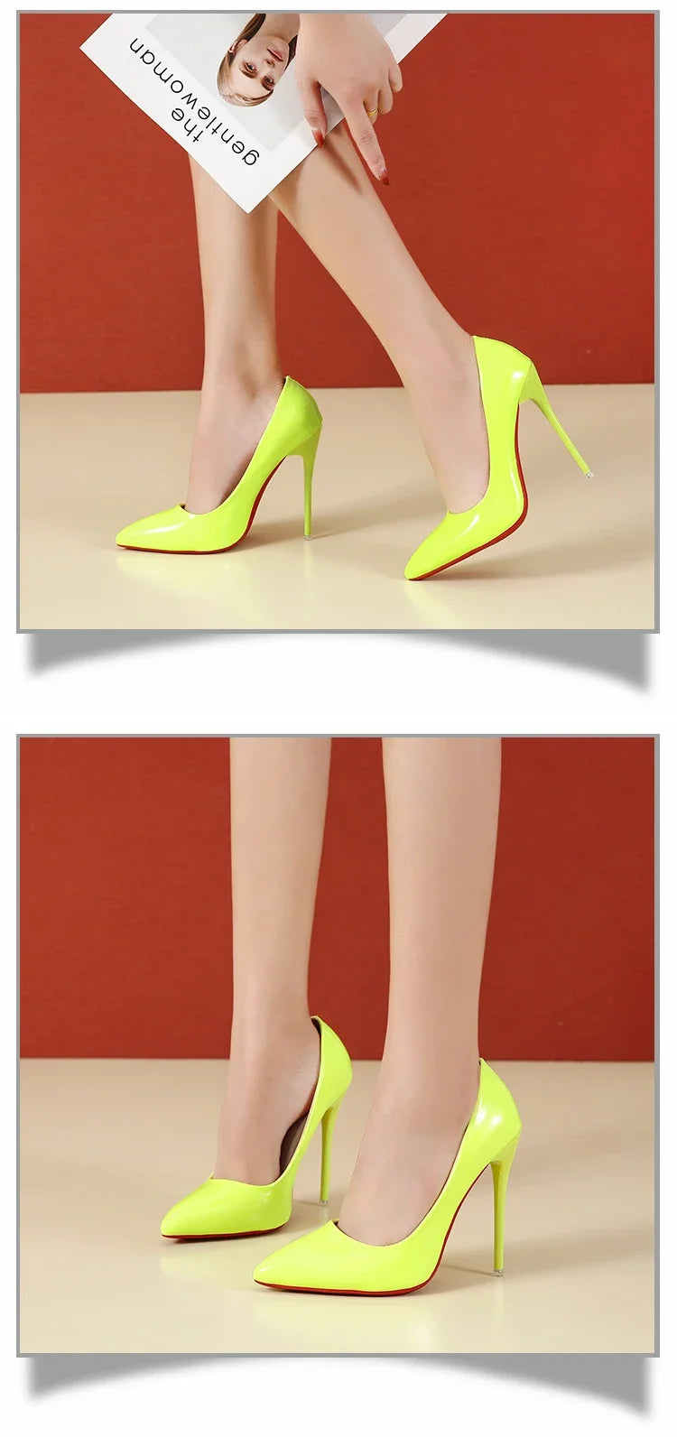 2024 Scarpe da donna Tacchi alti rossi Décolleté sexy con punta a punta 12 cm Scarpe da abito da spo