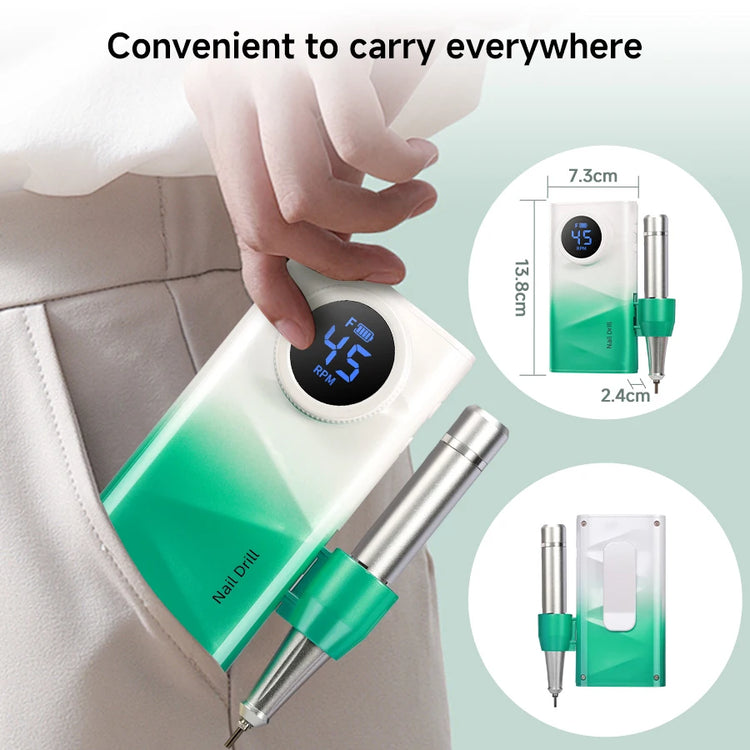 Professional Nail Drill Kit With Charging Dock, 45000RPM Cordless Electric Nail File With LCD Display, Rechargeable 4500mAh Battery Nail Efile For Acrylic & Gel Nails, Manicure Pedicure, Salon & Home Use