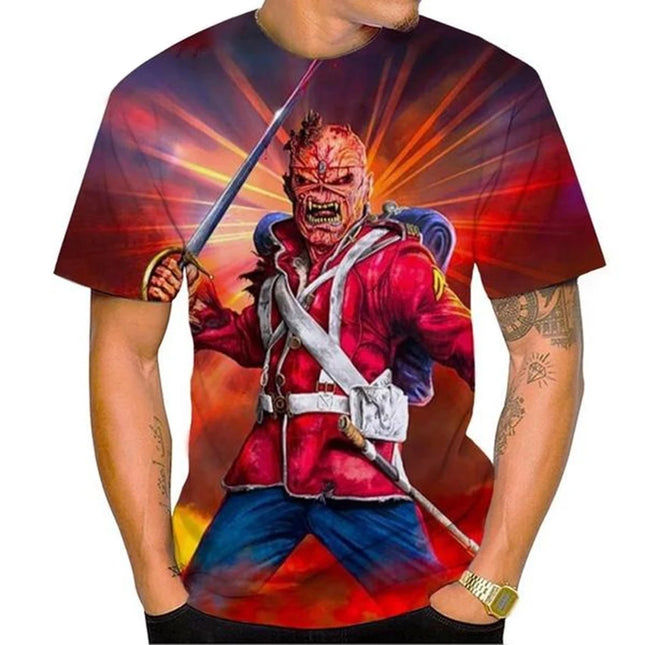 Custom T-shirt Nostalgic Fashion 3D Printed Heavy Metal Music Devil Cool Summer Fashion