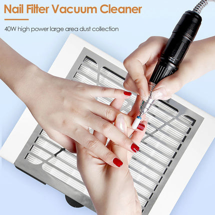 Nail Dust Collector Machine With Filter 40W 4500 RPM Nail Dust Extractor Cleaner Suction Fan Machine