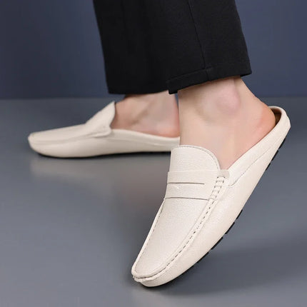 YRZL mocassini estate Slip on mezze scarpe per uomo pantofole in pelle PU Casual traspirante comodi mocassini mocassini scarpe Casual da uomo