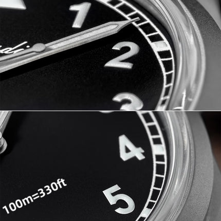 ADDIESDIVE 36mm Men's Analog Watch Bubble Mirror Glass 100m Waterproof Luminous Watch Simple Men Quartz Watches with Nylon Strap