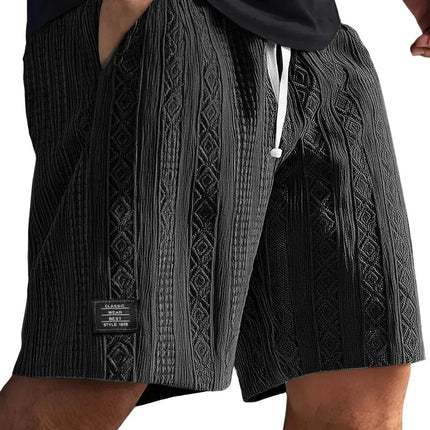 Pantaloncini Casual Jacquard da Uomo, Stile Harajuku, Tinta Unita, Pantaloni Corti alla Moda, Abbigliamento Retrò da Uomo, Streetwear Nuovo platinumshop