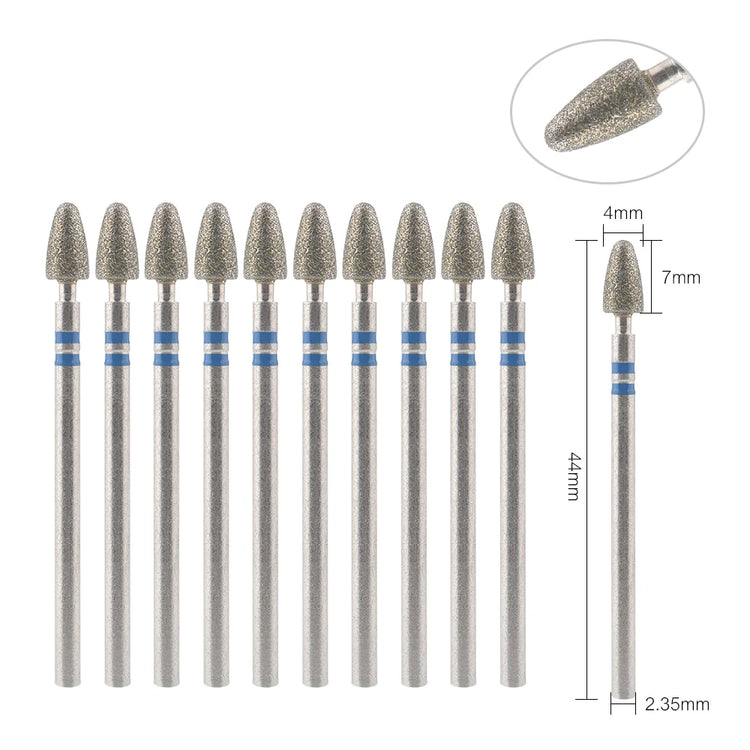 10Pcs Diamond Milling Cutter For Manicure Electric Nail Drill Bits Accessory Pedicure Machine Nail File Gel Remover Tool uñas Accesorios Y Herramientas