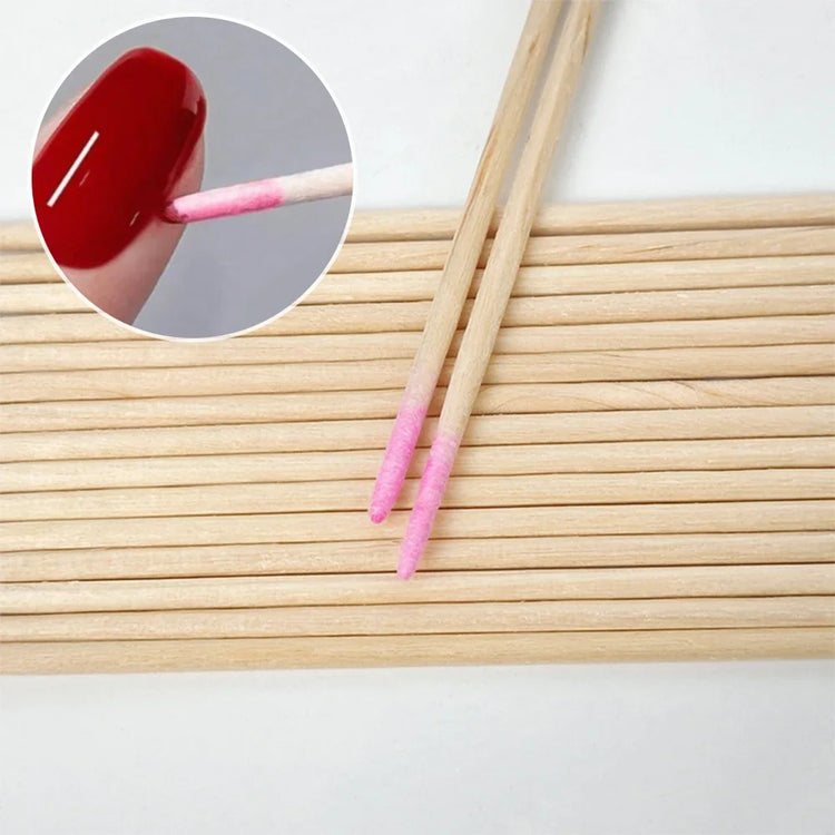 400pcs Pink Double Head Nail Art Cuticle Pusher Remover 7CM Orange Wood Sticks Cotton Swab Clean Tool for Nail Rhinestone Makeup 2028