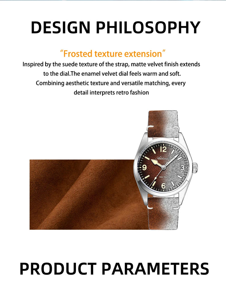 ADDIESDIVE New Quartz Watch Luxury Sapphire 2035 Movement 36mm Men Watch C3 Luminous Diving 100m Waterproof 316L Stainless Steel