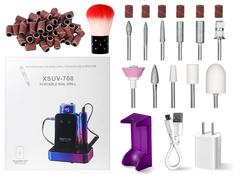 45000RPM Electric Nail Drill Professional Rechargeable Machine Low Noise Nails Sander File Polishing Set For Manicure Salon Tool