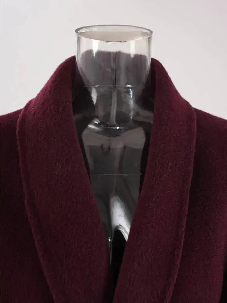 UCXQ Elegant OL Office Lady Overcoats Fur Patchwork Long Sleeve Woolen Coat Beautiful Women's Clothing Jacket Autumn 2025 Winter