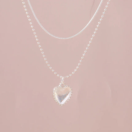 Y2K Crystal Butterfly Heart Necklace Fashion Kpop Shiny Clavicle Chain Necklaces for Women Girls New Trend Party Gifts Jewelry PlatiNum