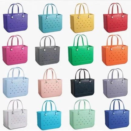 Fashionable Beach Bag, Waterproof Rubber Basket, Large Capacity Summer Shoulder Bag, Travel Bag for Women, Shopping Bags