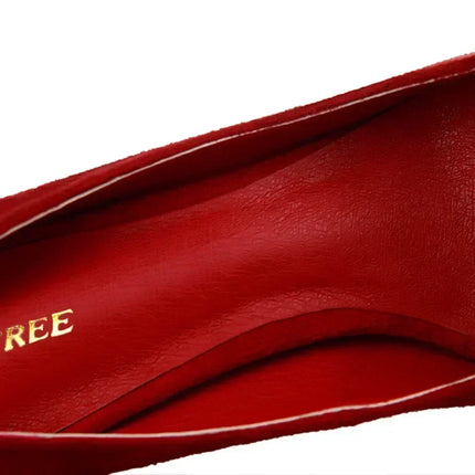 Donne 9 cm Tacchi alti Festa quotidiana Décolleté in pelle scamosciata colorata Scarpins femminili Stiletto Banchetto serale Rosso Giallo Scarpe Plus Size 34-43
