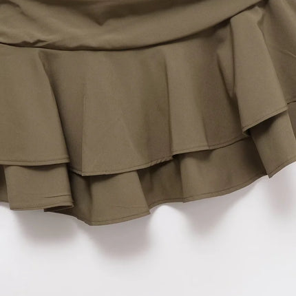 ETJ 2025 Sommer Damen Neue Mode Sexy Hot Girl Stil Rüschen gestapelt Dekoration Rock Hose Kurze Mid-Waist