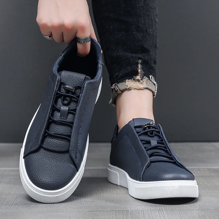 Men's Leather Casual Shoes Versatile Comfortable Breathable Outdoor Sports Board Sneakers