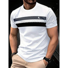 T-shirt grafiche a righe moda semplice per uomo T-shirt stampate in 3D a maniche corte alla moda estiva T-shirt girocollo oversize casual