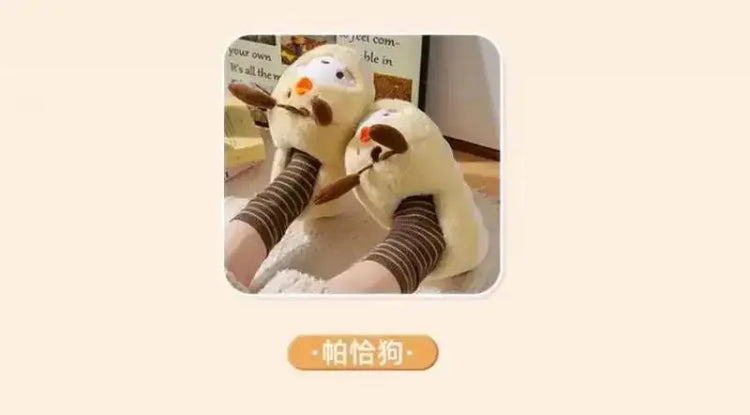 Anime Winter Plush Slippers Kuromi Hello Kitty Cinnamoroll Sanrioed Kawaii Cartoon Cute Indoor Thicken Warm Home Slippers