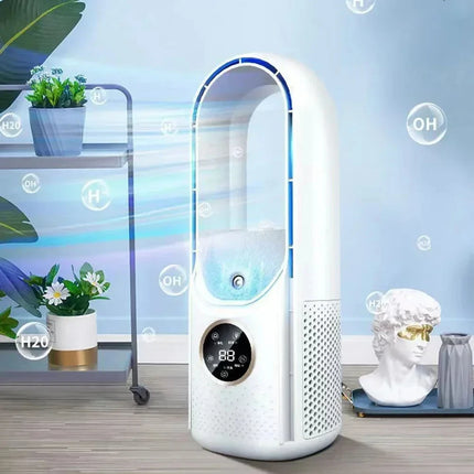 Ventilatore Elettrico Senza Pale Lenovo, Ventilatore USB per Raffreddamento, Mini Condizionatore a 6 Velocità, Ventilatore Portatile da Scrivania Senza Pale con Umidificatore