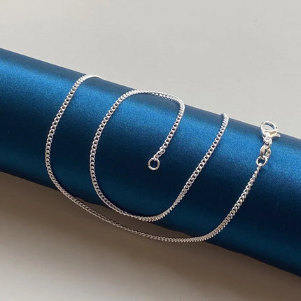 925 Sterling Silver 2MM 40-75cm Side Chain Necklace Men Women Charm Wedding Party Gift Jewelry Christmas Accessories PlatiNum