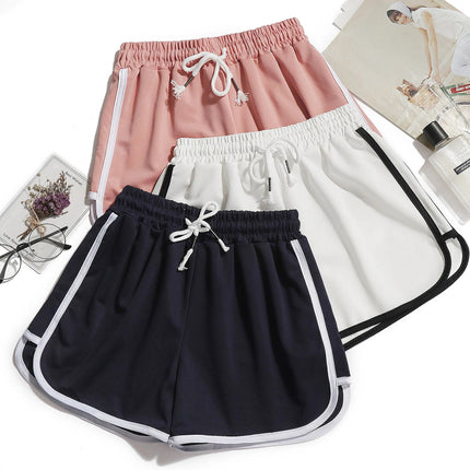 1pcs Summer Women Casual Solid Shorts Girl Gym Workout Shorts Pants Ladies Mid Waisted Yoga Short Student  Loose Shorts S-3XL PlatiNum