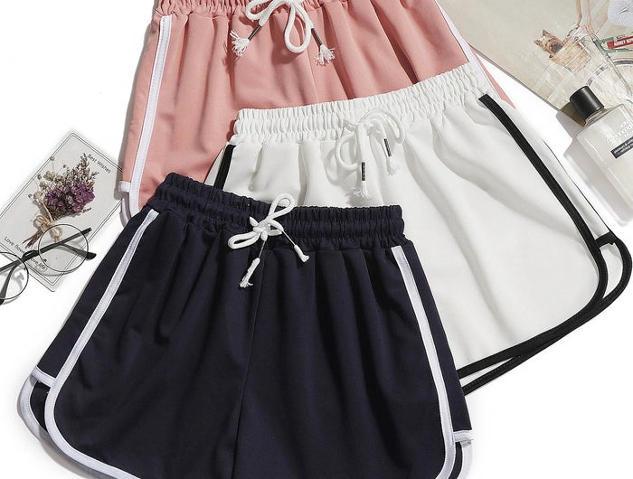 1pcs Summer Women Casual Solid Shorts Girl Gym Workout Shorts Pants Ladies Mid Waisted Yoga Short Student  Loose Shorts S-3XL PlatiNum