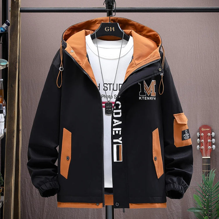 Casual Men's Hooded Jacket 2025 Spring Autumn New Product Thin Coat Top Windbreaker Street Wear Men's Coat
